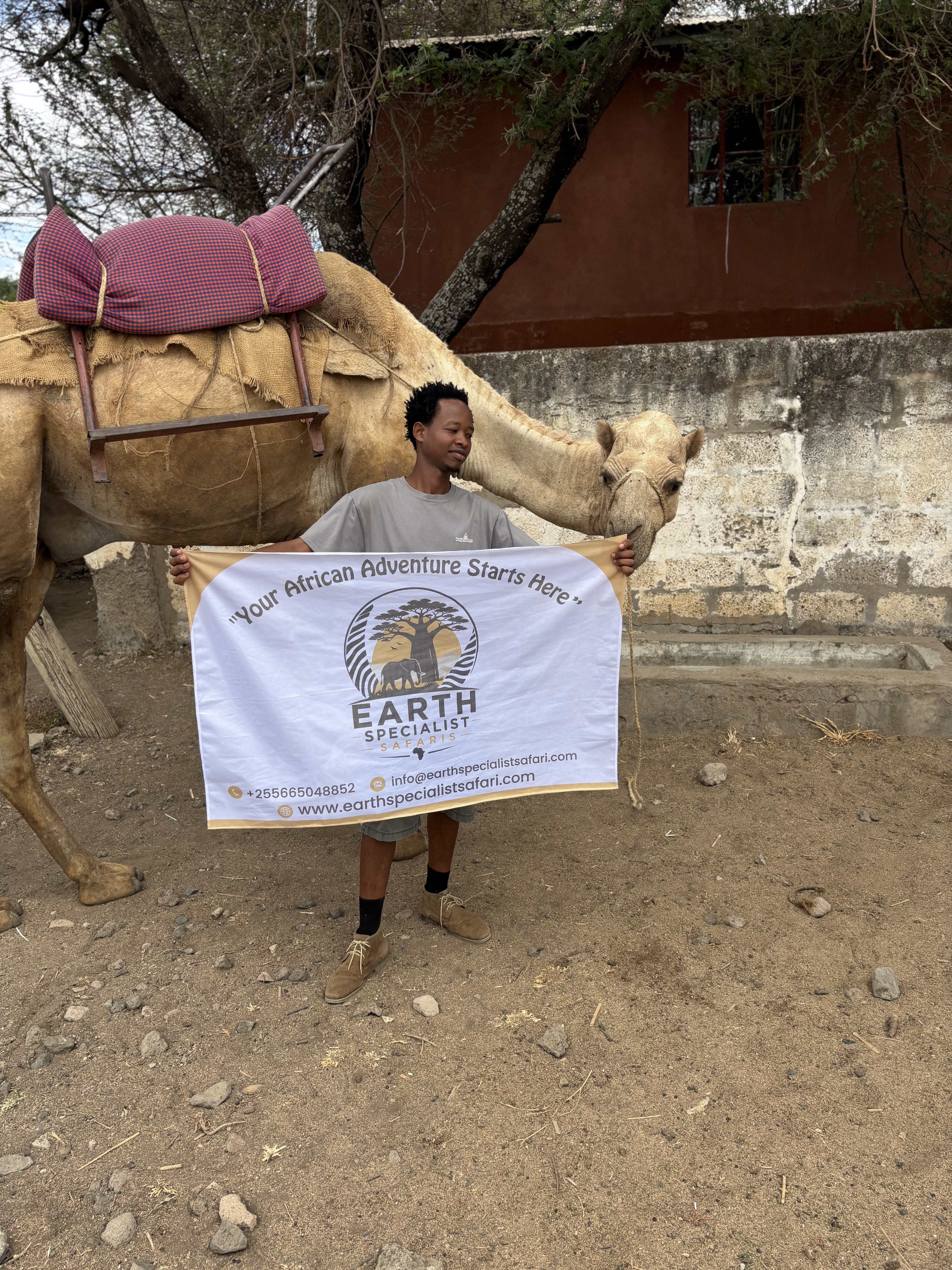 Pastoralist Guide Leading Camel Safari in Northern Savannah